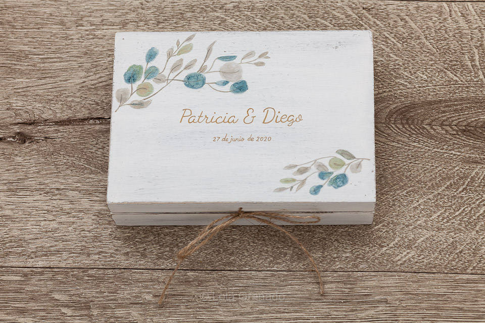 Caja anillos rectangular boda Patricia y Diego